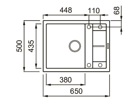 Elleci Unico 125  zlewozmywak 1 komora z ociekaczem wpuszczana w blat K86 czarny KeratekPlus LKU12586