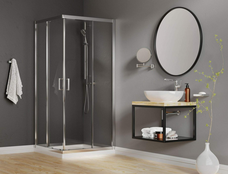 Deante Round Lusterko kosmetyczne na ruchomym ramieniu - dwustronne chrom ADR0811