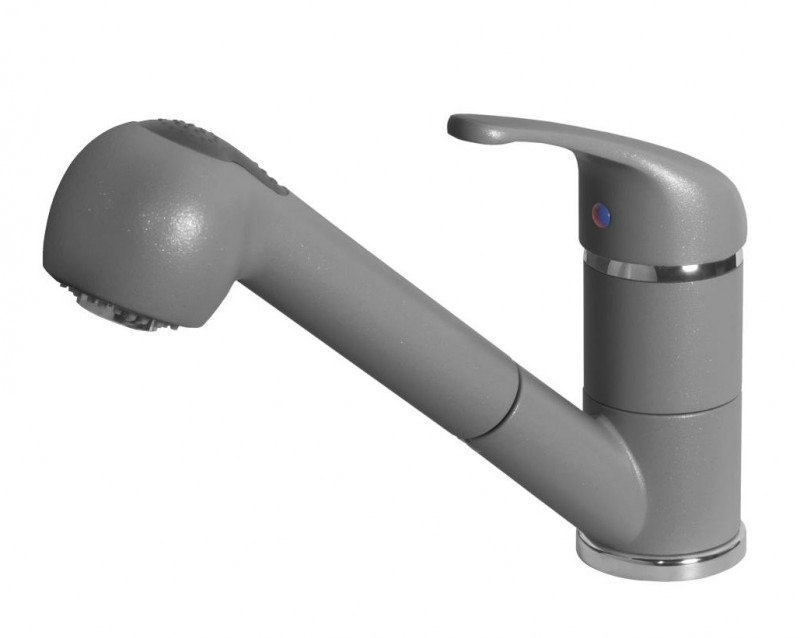 Elleci Venere bateria kuchenna zlewozmywakowa z wyciąganą wylewką Metaltek M73 titanium MMKVEN73