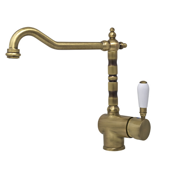 Elleci Rio bateria kuchenna retro z obrotową wylewką mosiądz MIKRIOOT