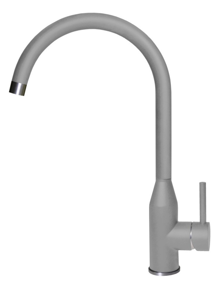 Elleci Adige bateria kuchenna zlewozmywakowa z obrotową wylewką Keratek K97 jasnoszary MKKADI97