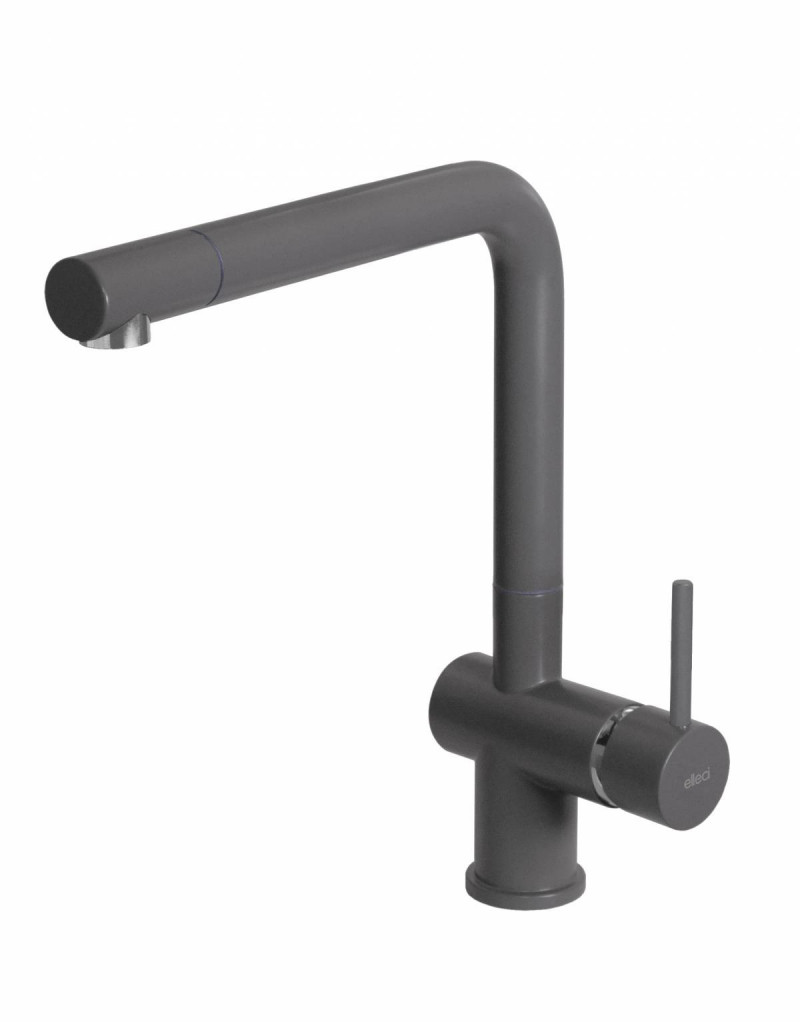 Elleci Stream bateria kuchenna zlewozmywakowa z obrotową wylewką Keratek K99 ciemnoszary MKKSTR99