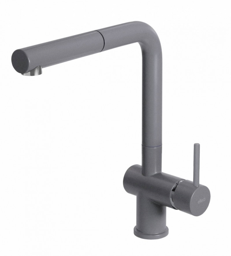 Elleci Stream Plus bateria kuchenna zlewozmywakowa z wyciąganą wylewką Metaltek M73 titanium MMKSTP73