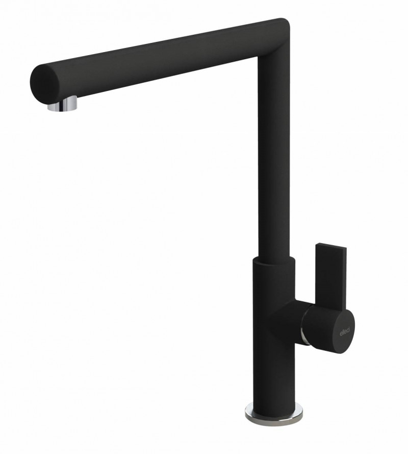 Elleci Ares bateria kuchenna zlewozmywakowa z obrotową wylewką Keratek K86 czarny MKKARE86