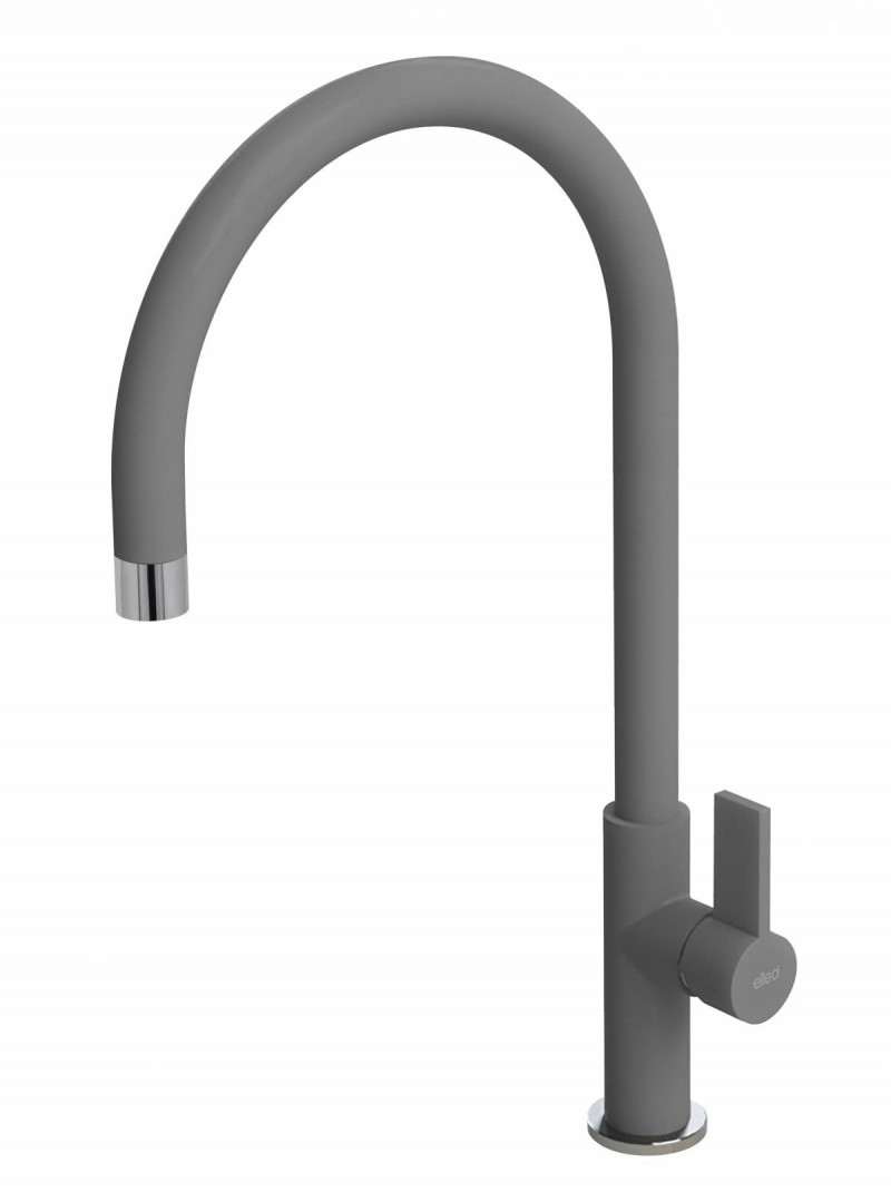 Elleci Volta bateria kuchenna zlewozmywakowa z obrotową wylewką Metaltek M73 titanium MMKVTA73