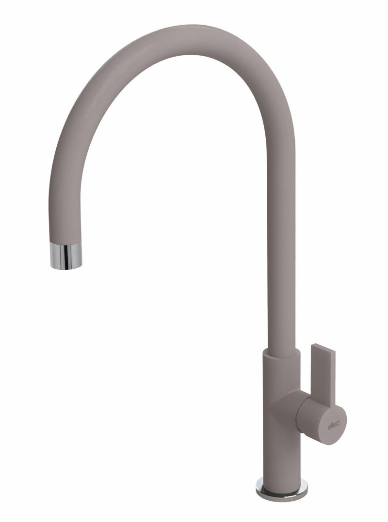 Elleci Volta bateria kuchenna zlewozmywakowa z obrotową wylewką Granitek G43 tortora MGKVTA43