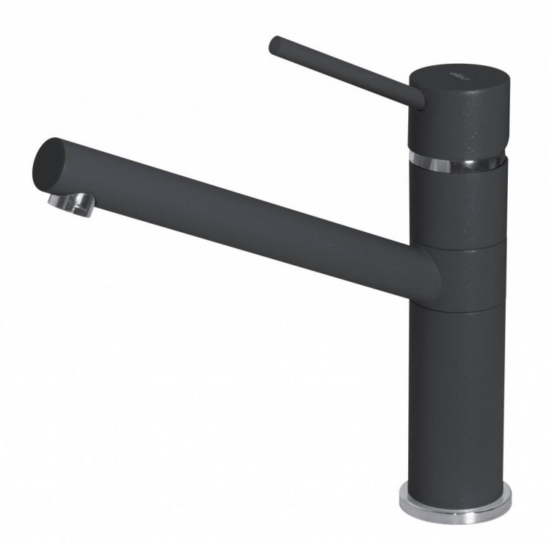 Elleci Sava bateria kuchenna zlewozmywakowa z obrotową wylewką Granitek G40 czarny MGKSAV40