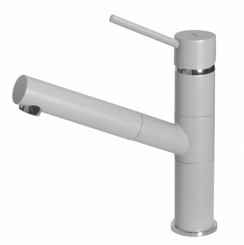 Elleci Reno bateria kuchenna zlewozmywakowa z wyciąganą wylewką Metaltek M79 aluminium MMKREN79