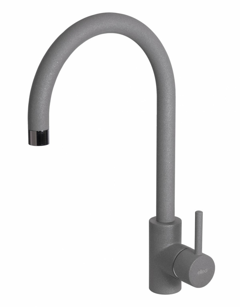 Elleci Cloud bateria kuchenna zlewozmywakowa z obrotową wylewką Metaltek M73 titanium MMKCLO73