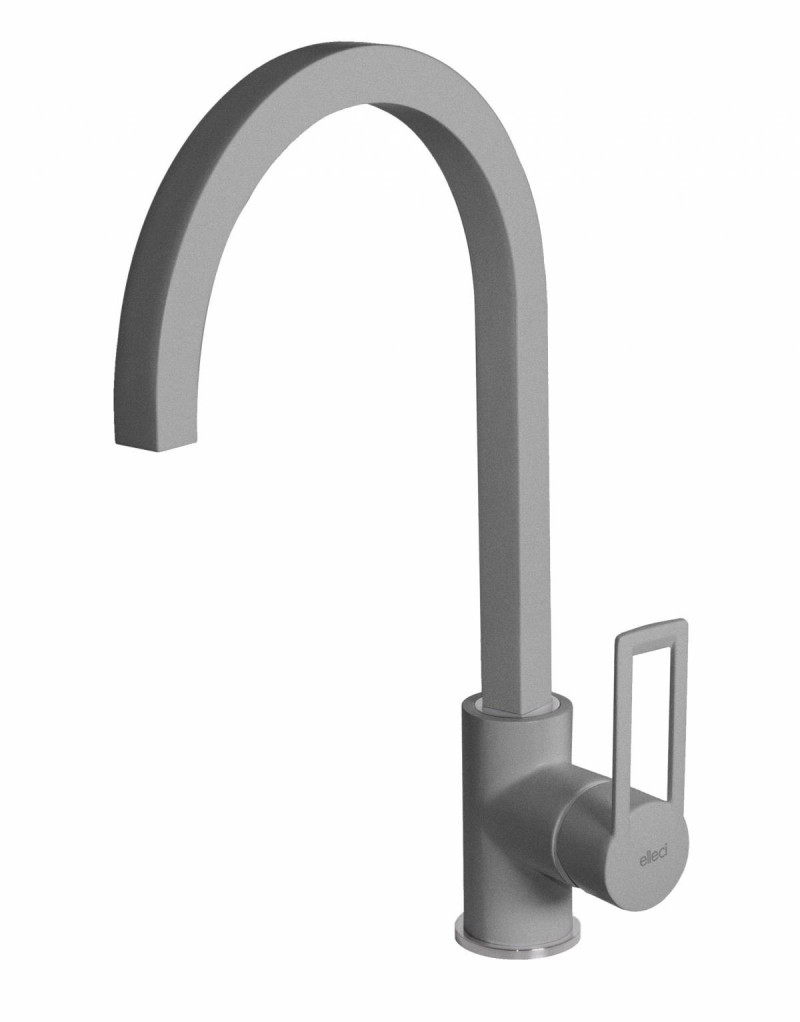 Elleci Bridge bateria kuchenna zlewozmywakowa z obrotową wylewką Granitek G48 cement MGKBRI48