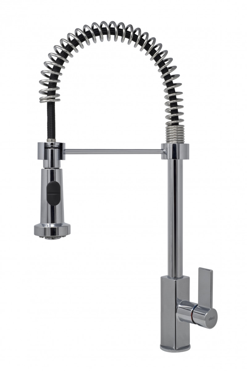 Elleci Lena bateria kuchenna zlewozmywakowa z wyciąganą wylewką chrom MIKLENCR