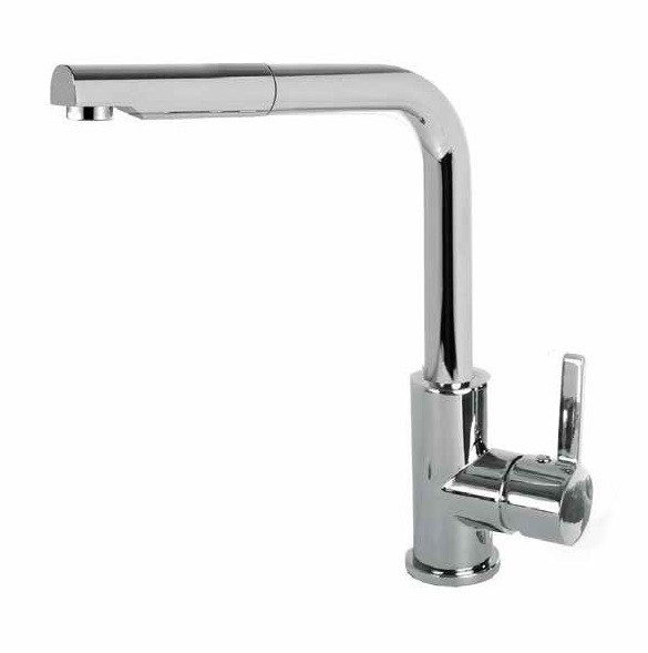 Elleci C02 bateria kuchenna zlewozmywakowa z wyciąganą wylewką chrom MIKC02CR