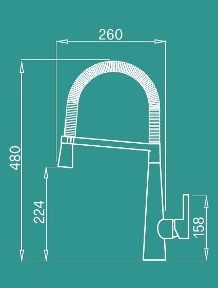 Elleci P01 bateria kuchenna zlewozmywakowa z wyciąganą wylewką chrom MIKP01CR
