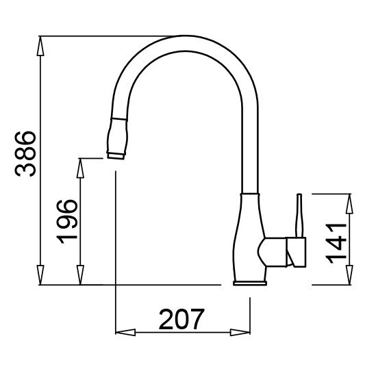 Elleci Neva bateria kuchenna zlewozmywakowa z wyciąganą wylewką Granitek G68 biały MGKNEV68