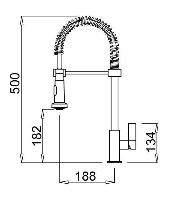 Elleci Lena bateria kuchenna zlewozmywakowa z wyciąganą wylewką chrom MIKLENCR