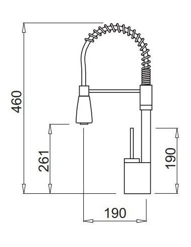Elleci Chef bateria kuchenna zlewozmywakowa z wyciąganą wylewką chrom MIKCHECR