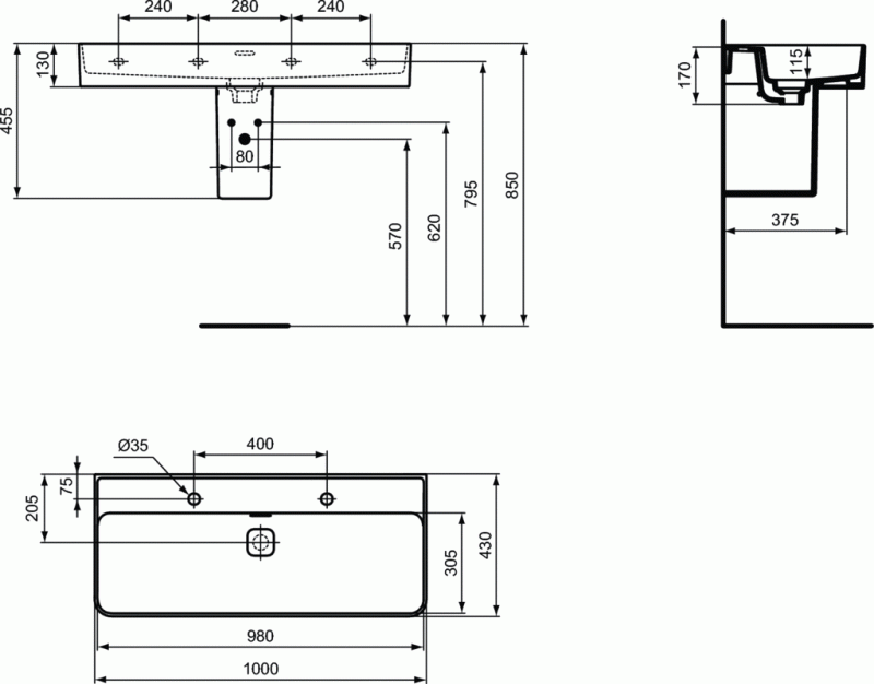 Ideal Standard Strada II półpostument biały T299601