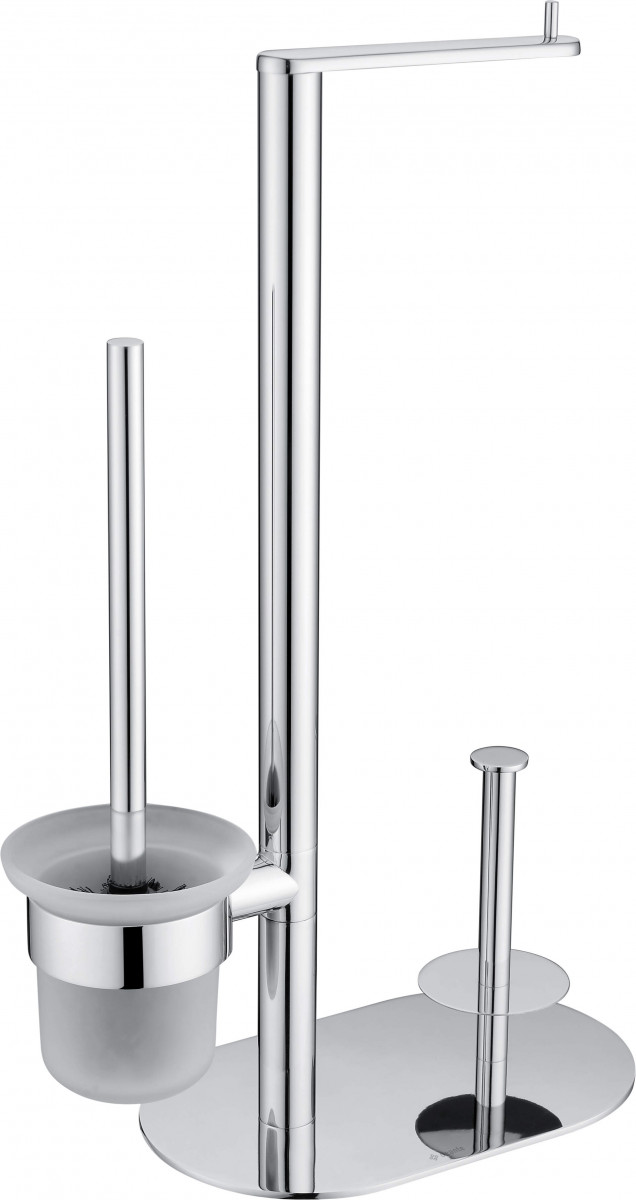Deante Round Stojak na papier ze szczotką WC chrom połysk ADR0732
