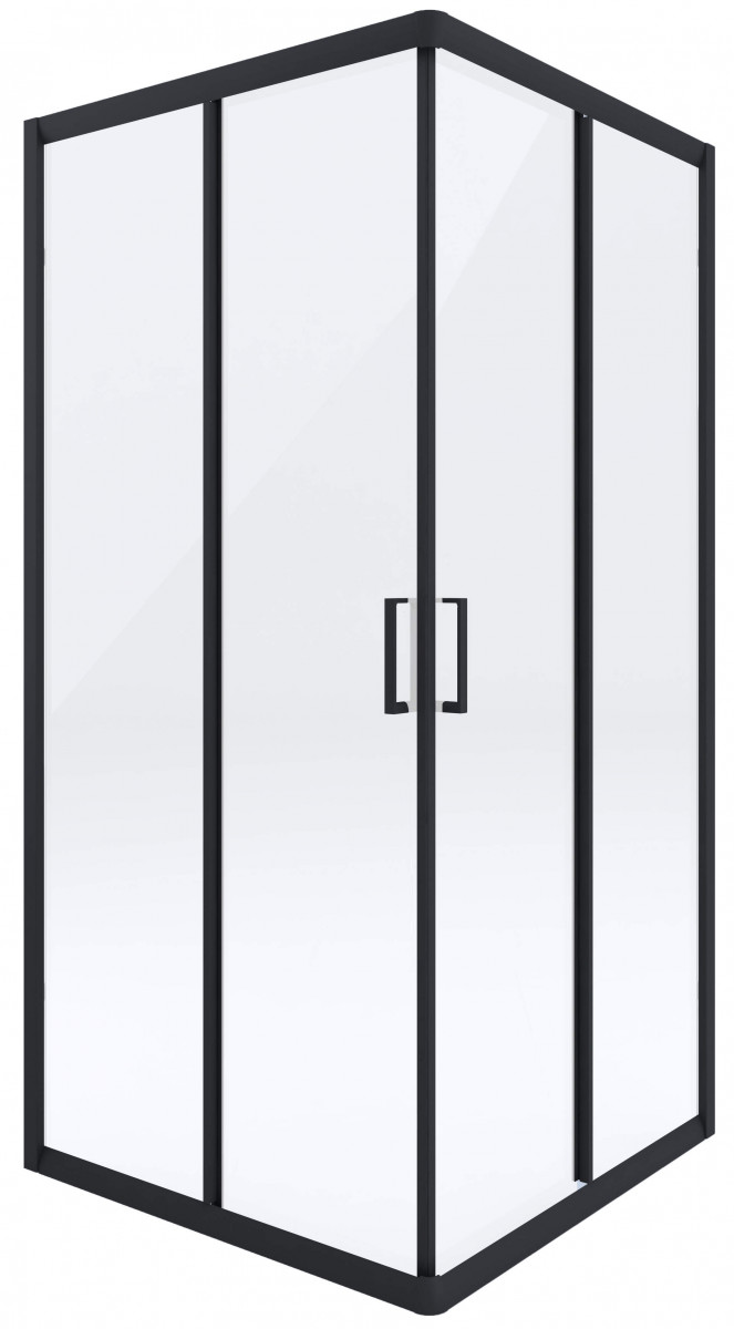 Deante Funkia kabina kwadratowa drzwi rozsuwane 90x90 czarny szkło przeźroczyste KYCN41K