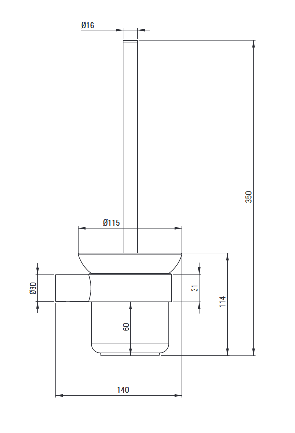 Deante Round Szczotka WC wisząca czarny mat ADRN711