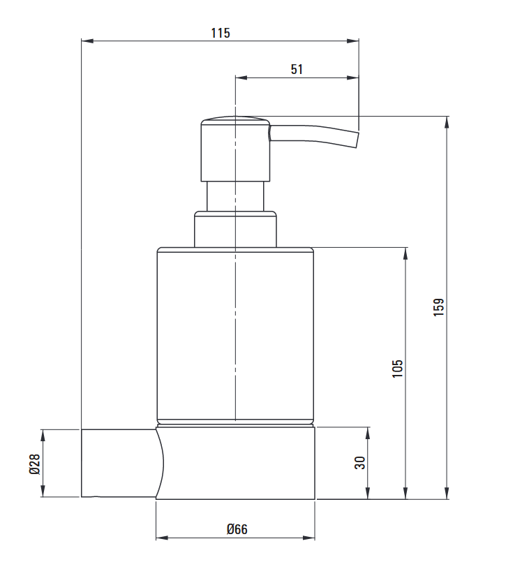 Deante Round Dozownik do mydła wiszący chrom połysk ADR0421