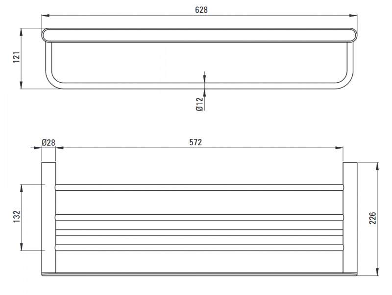 Deante Round Półka na ręcznik podwójna chrom połysk ADR0531