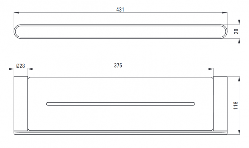 Deante Round Półka ścienna chrom połysk ADR0511
