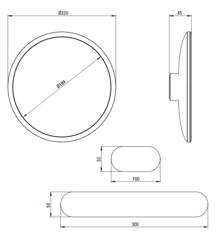 Deante Round Lusterko kosmetyczne magnetyczne - podświetlenie LED ADR0821