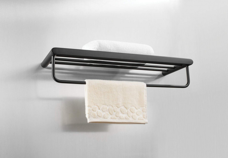 Deante Round Półka na ręcznik podwójna czarny matowy ADRN531
