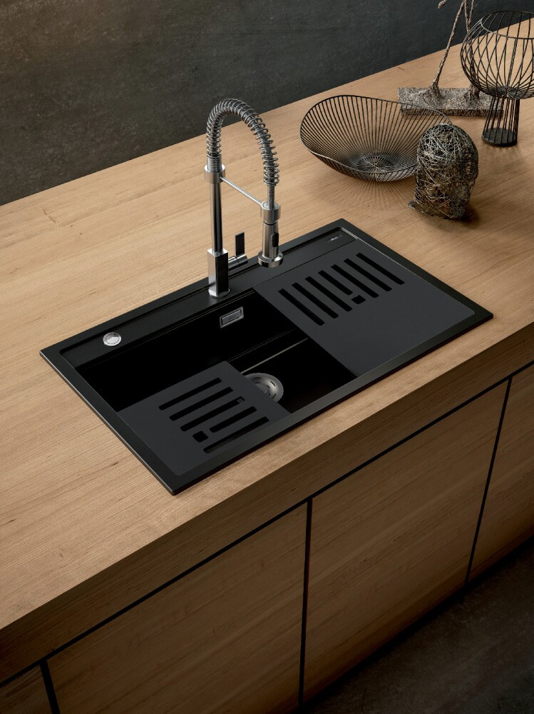 Elleci Best 360 zlewozmywak 1 komora wpuszczana w blat K86 czarny KeratekPlus LKB36086