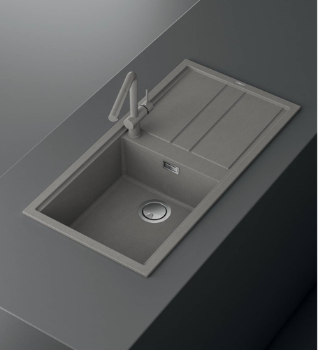 Elleci Best 480 zlewozmywak 1 komora z ociekaczem wpuszczana w blat K96 biały KeratekPlus LKB48096