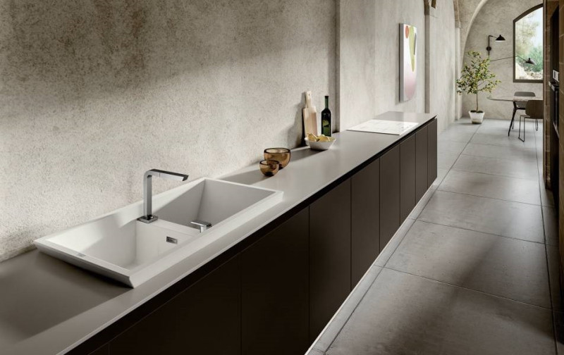 Elleci Dogma 90 zlewozmywak 2 komory wpuszczane w blat K99 ciemnoszary KeratekPlus EKD09099M