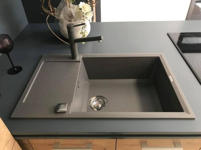 Elleci Easy 310 zlewozmywak 1 komora z ociekaczem wpuszczany w blat G48 cement Granitek LGY31048