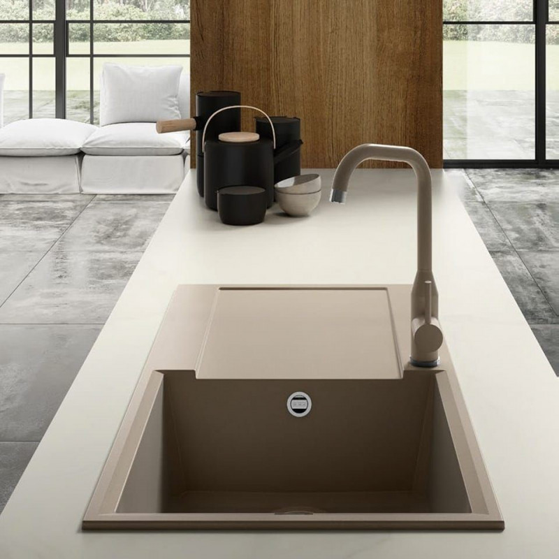 Elleci Easy 300 zlewozmywak 1 komora z ociekaczem wpuszczany w blat M73 titanium Metaltek LMY30073