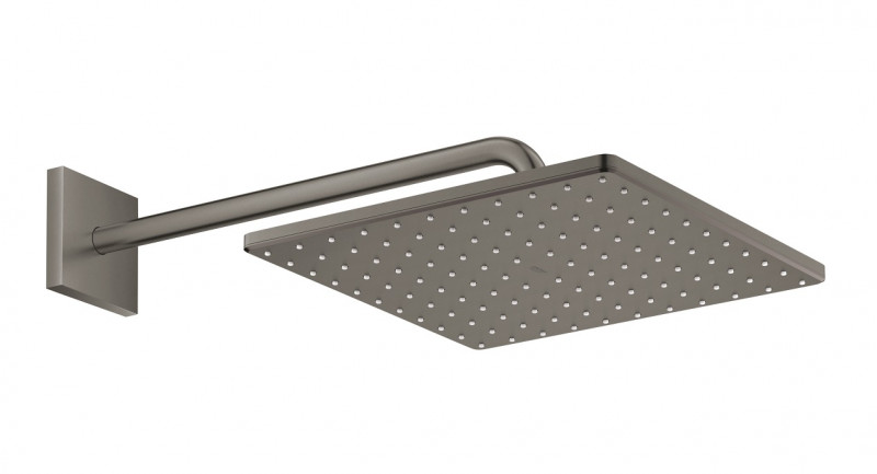 Grohe Rainshower 310 Mono Cube deszczownica kwadratowa 31x31 z ramieniem ściennym 1 strumień grafit szczotkowany Brushed Hard Graphite 26564AL0