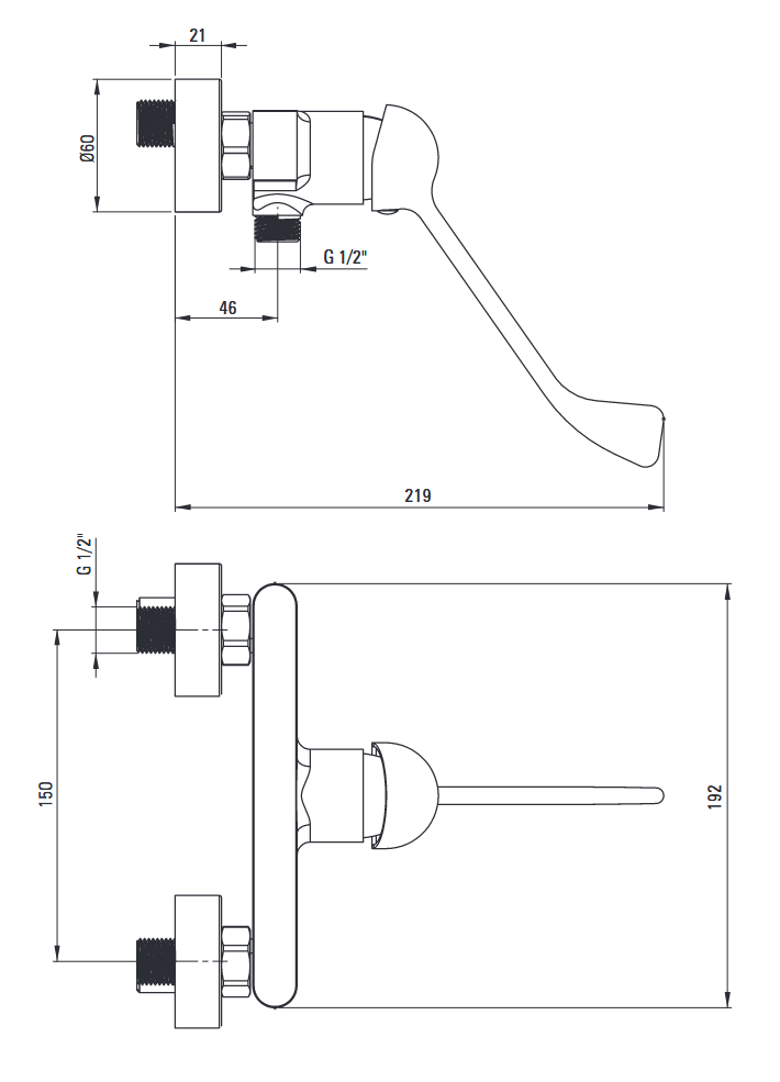 Deante Alpinia bateria prysznicowa z uchwytem Clinic chrom połysk BGA040C