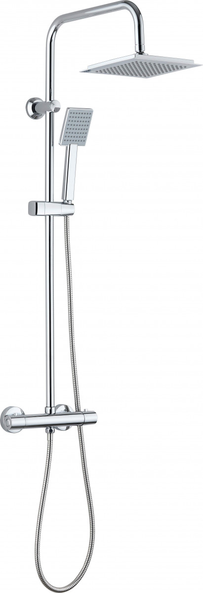Deante Joko termostatyczny zestaw prysznicowy z deszczownicą 20x20 chrom NBJ051T