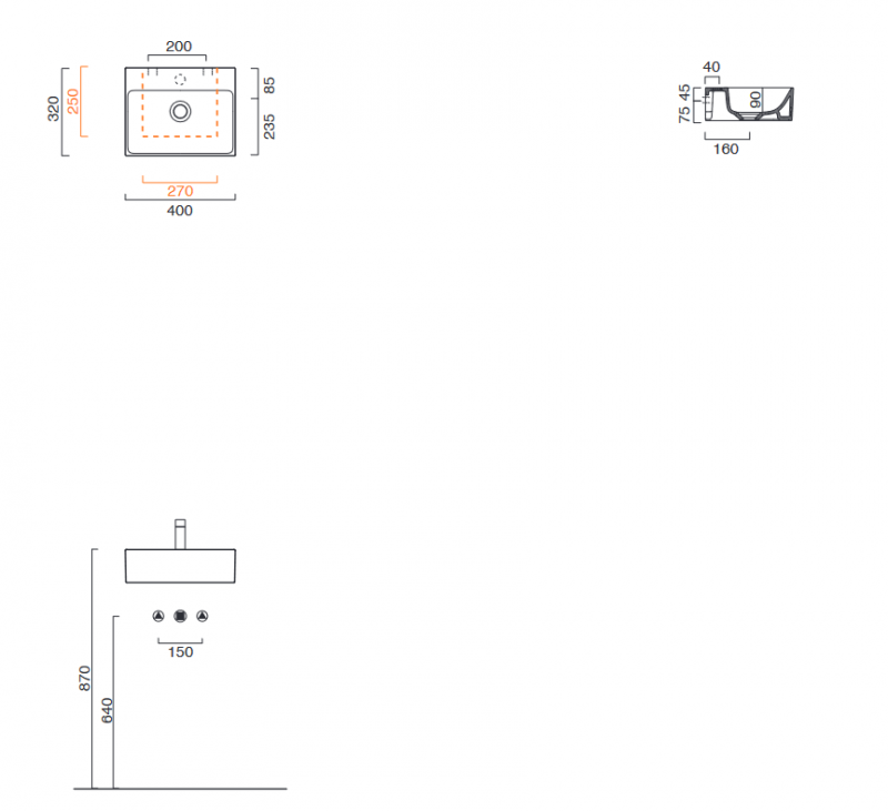 Catalano Verso umywalka 40x32 cataglaze biały 14032VE00