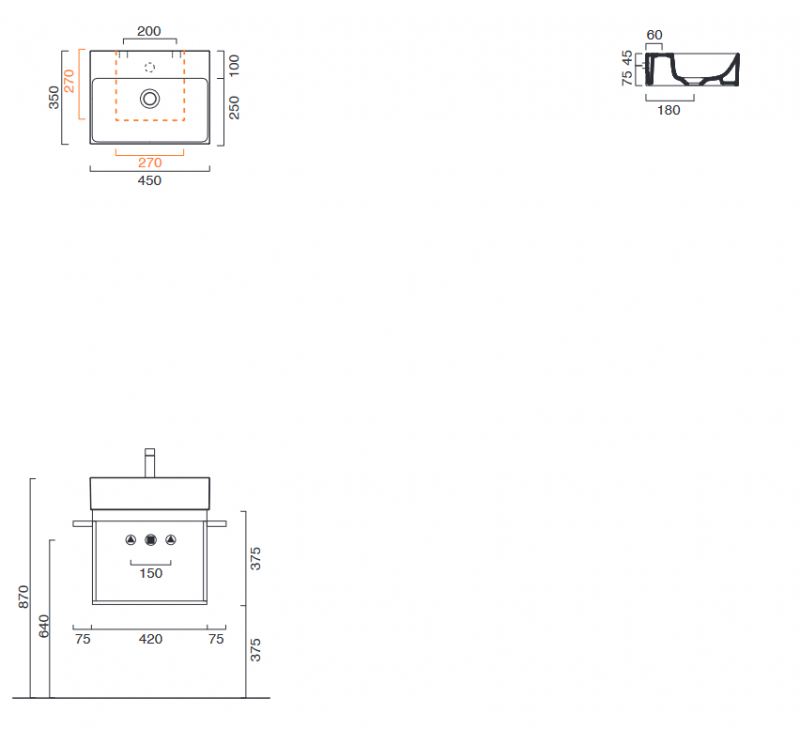 Catalano Verso umywalka 45x35 cataglaze biały 14535ZP00