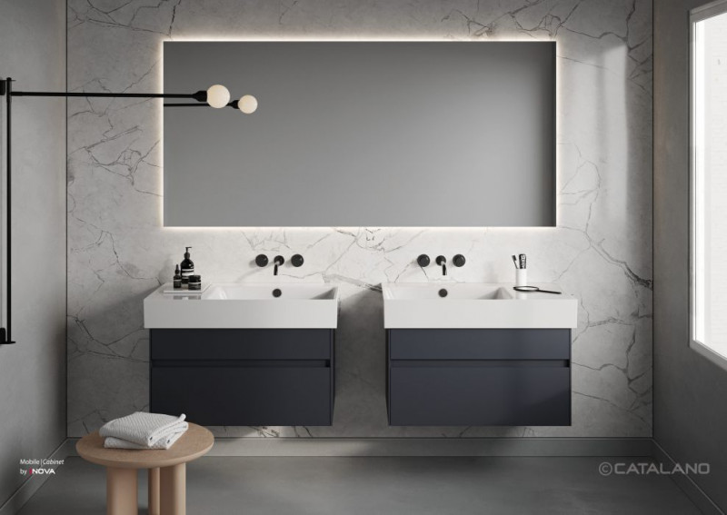 Catalano New Premium umywalka 80 cm 80x47 z blatem po lewej stronie biały 180DVPN00