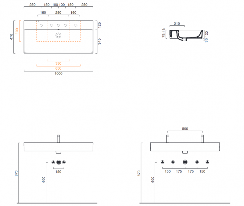 Catalano New Premium umywalka 100 cm 100x47 biały 110VPN00