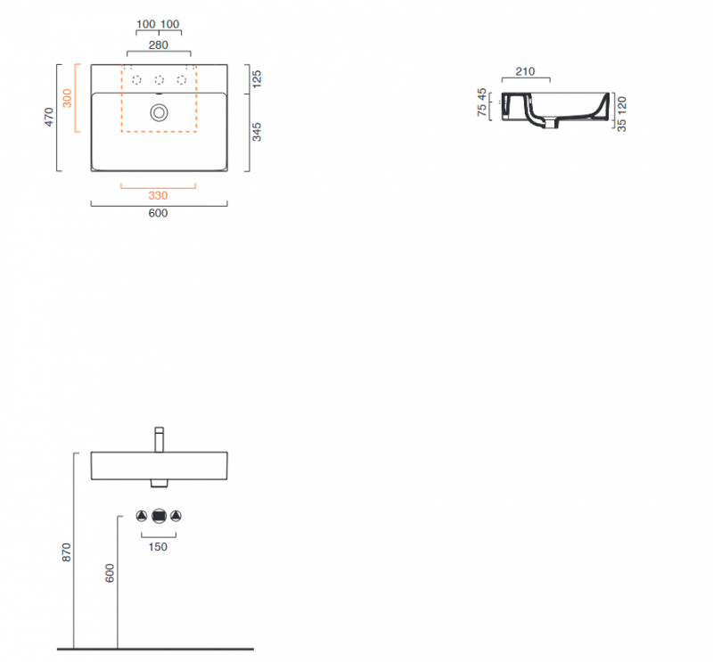 Catalano New Premium umywalka 60 cm 60x47 biały 160VPN00