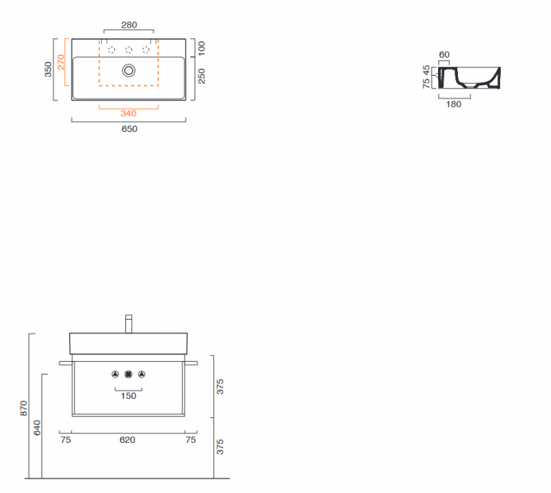Catalano Verso umywalka 65x35 cataglaze biały 16535ZP00