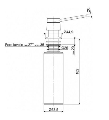 Elleci dozownik do płynu okrągły chrom ADI02300