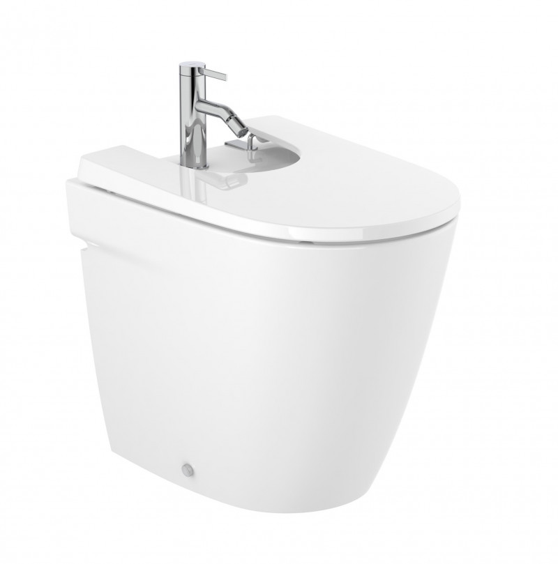 Roca Ona Rimless bidet stojący przyścienny 53x36 cm biały A357687000