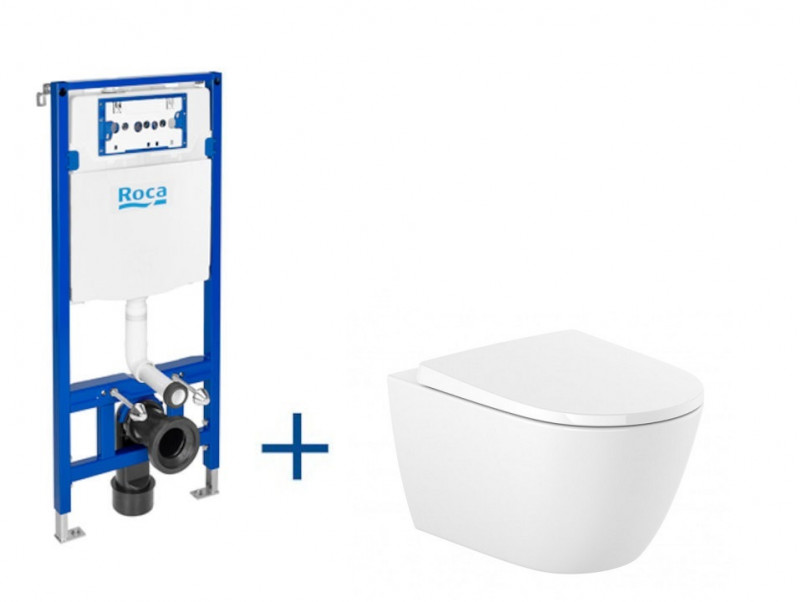 Roca zestaw podtynkowy Duplo One + Miska WC Ona Rimless z deską wolnoopadającą A893106300