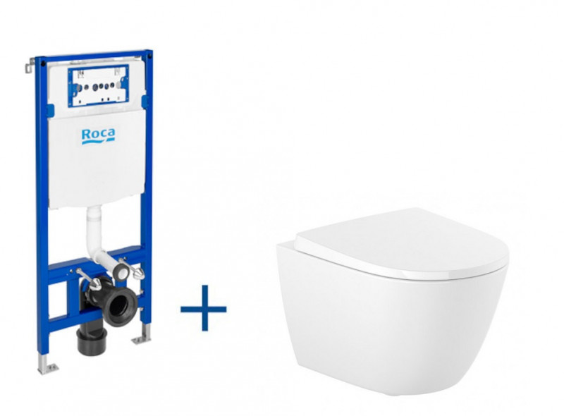 Roca zestaw podtynkowy Duplo One + Miska WC Ona Compacto Rimless z deską wolnoopadającą A893106400