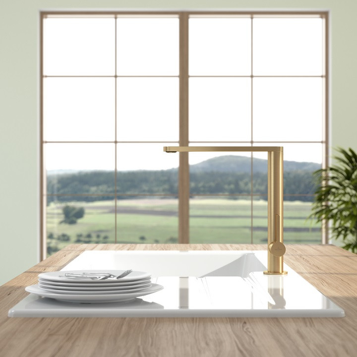 Villeroy&Boch Finera bateria kuchenna z obrotową wylewką złoty 92700003