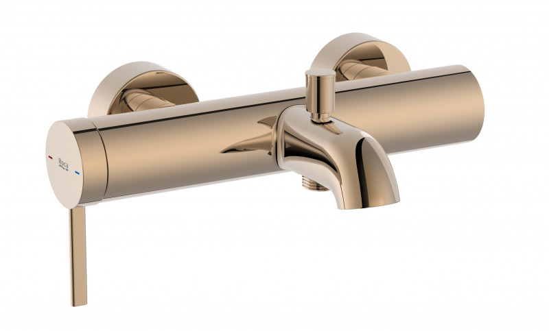 Roca Ona bateria wannowa ścienna różowe złoto A5A029ERG0