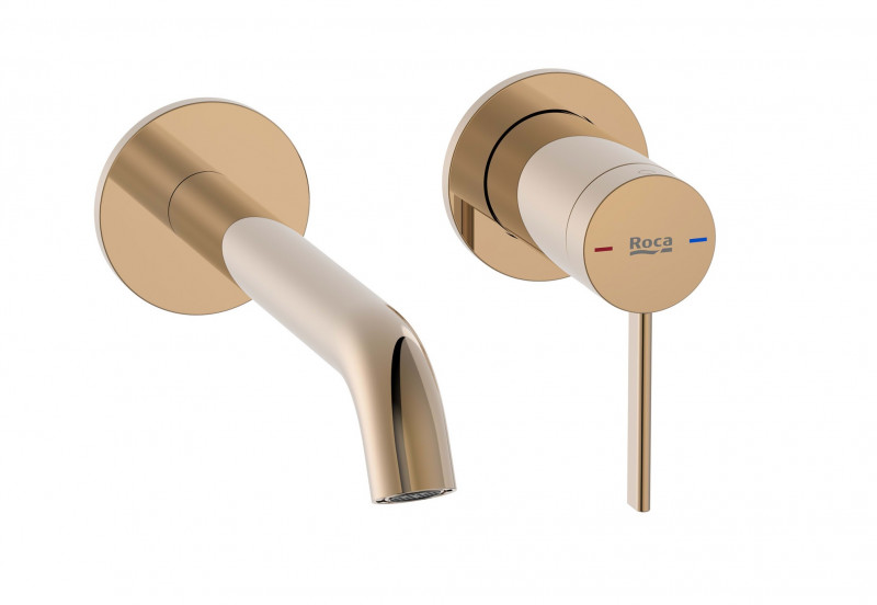 Roca Ona bateria umywalkowa podtynkowa różowe złoto A5A359ERG0